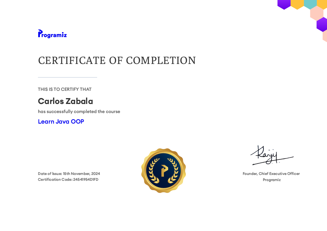 Certificates